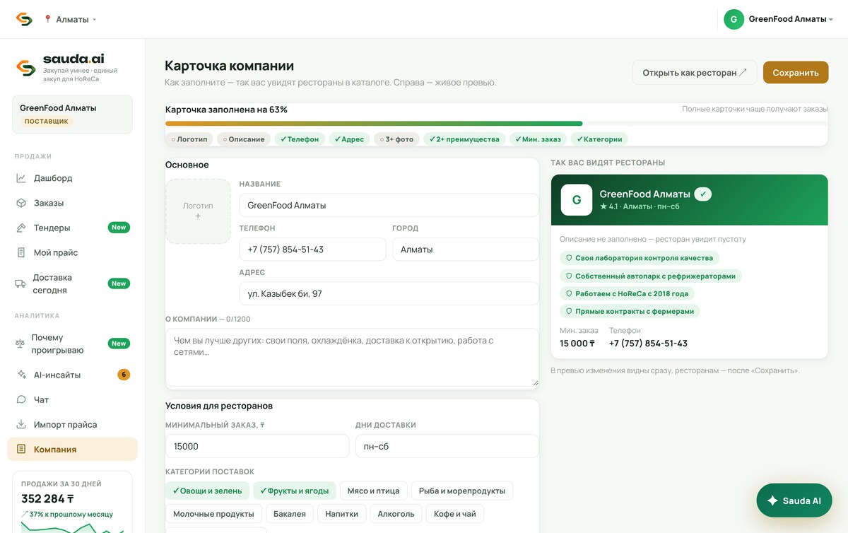 Карточка компании